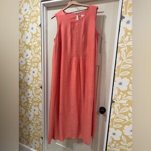 J. Jill Coral Sleeveless Maxi Dress